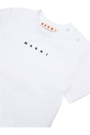 t-shirt in cotone bianco MARNI KIDS | M01785M00RF0M100